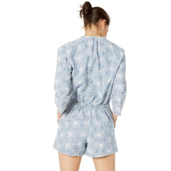 J. Crew Mercantile Blue Chambray Drawstring Romper 4 Small Boho Preppy NWT $90 - Picture 2 of 10